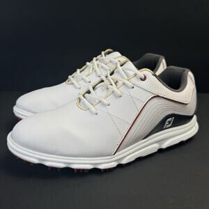 FootJoy FJ Junior Pro SL Youth Size 5 White Blue Red Spikeless Golf Shoes